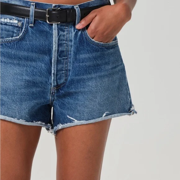 Marlow Distressed Blue Denim Shorts - Picture 2 of 6